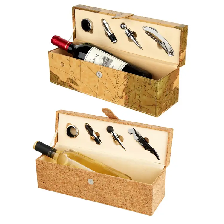 Cork Tek PU Şarap Seti